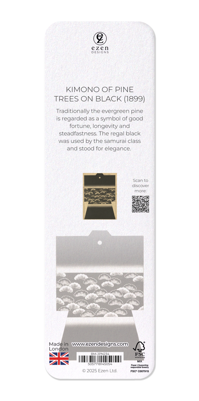 Ezen - Kimono of Pine Trees on Black (1899) - Bookmark - Back