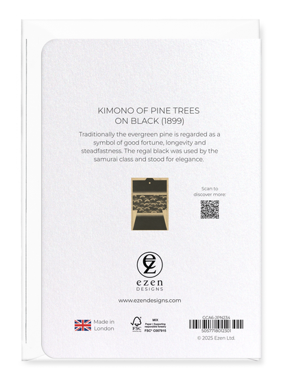 Ezen - Kimono of Pine Trees on Black (1899) - Greeting Card - Back