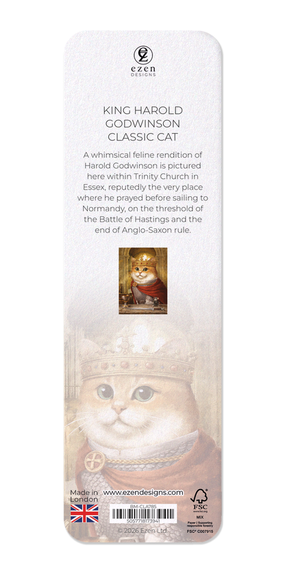 Ezen - King Harold Godwinson Classic Cat - Bookmark - Back
