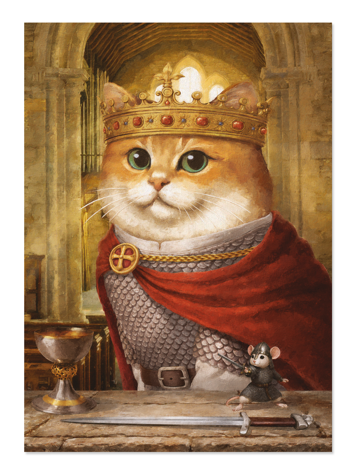 Ezen - King Harold Godwinson Classic Cat - Postcard - Front
