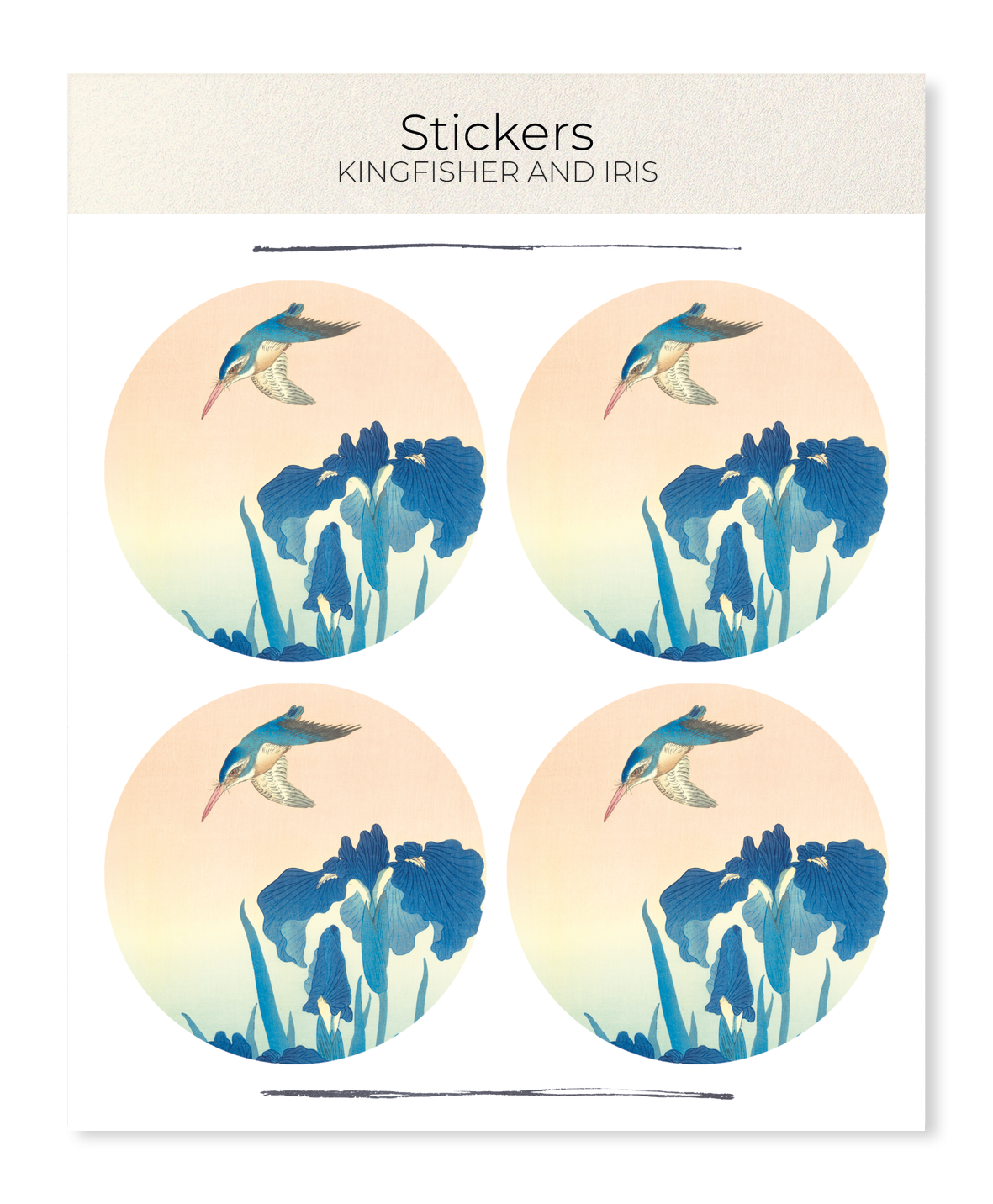 Ezen - Kingfisher and iris - Sticker Set