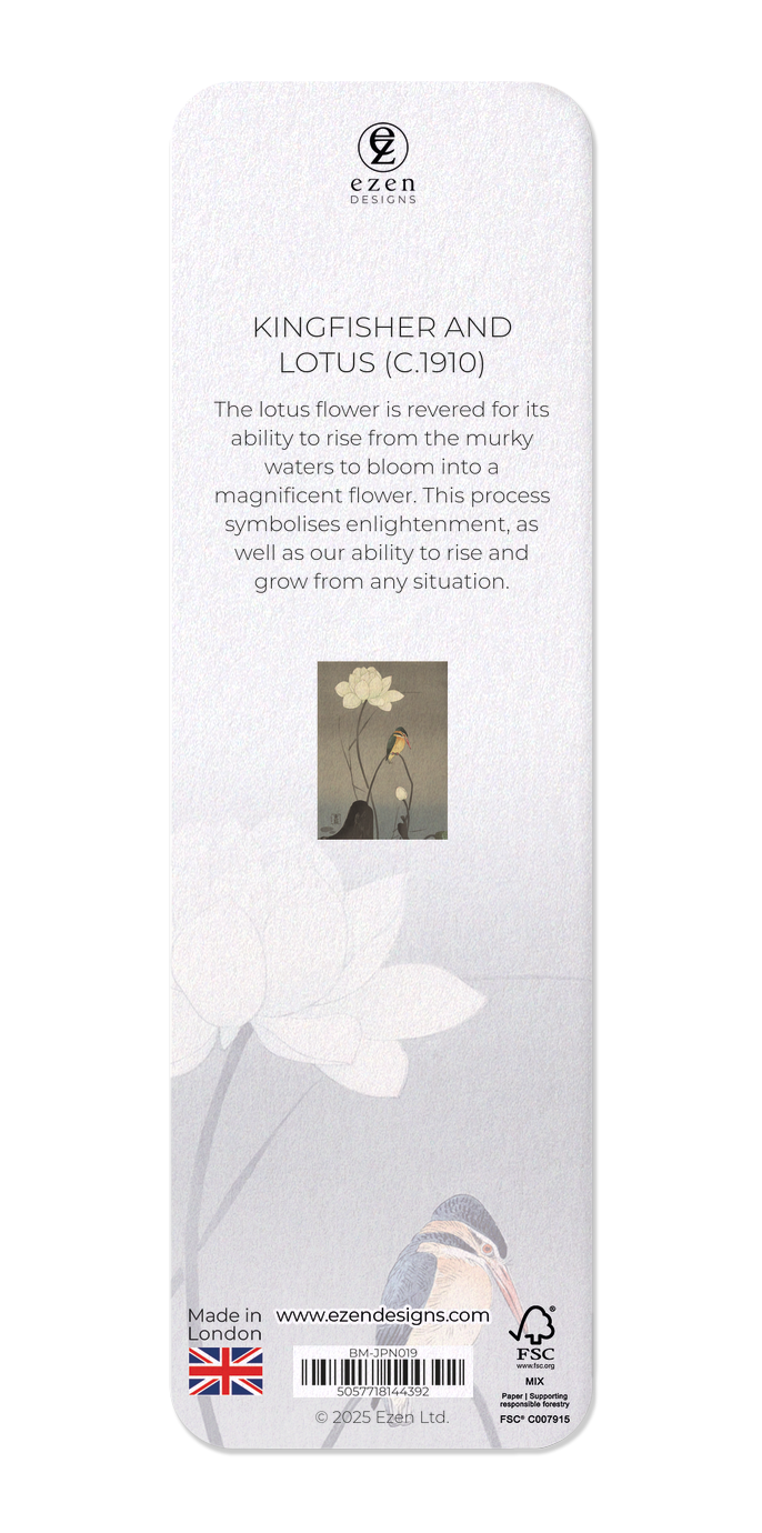 Ezen - Kingfisher and lotus (c.1910) - Bookmark - Back