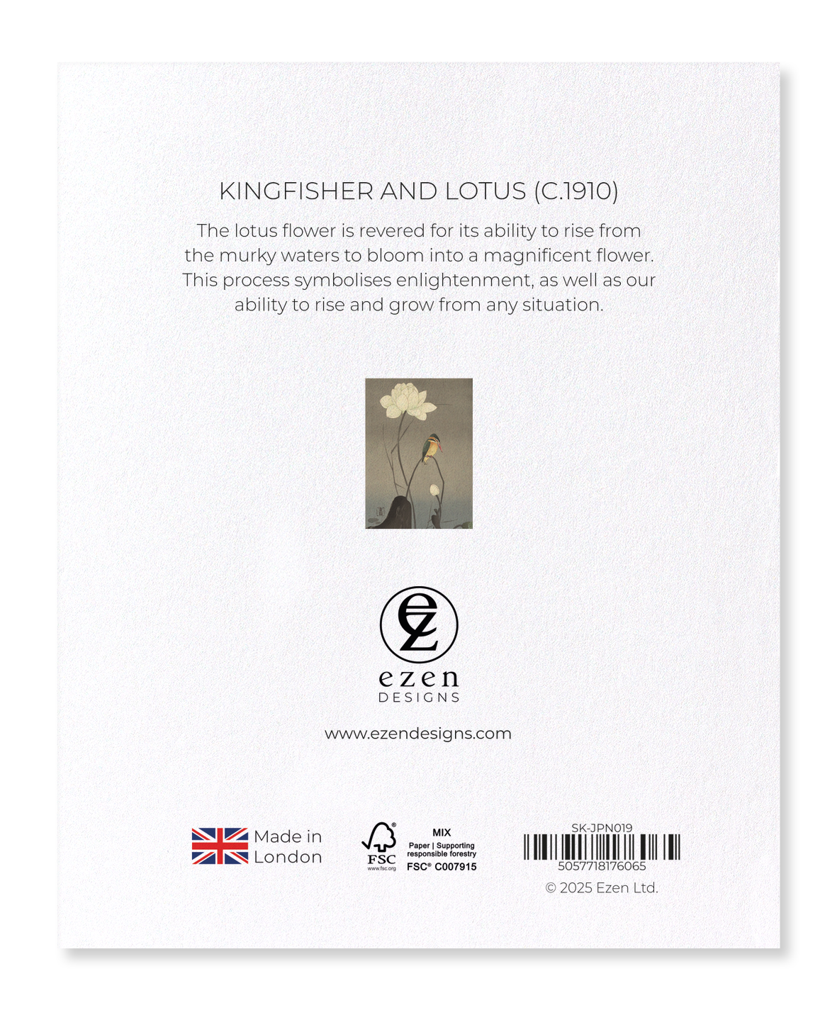 Ezen - Kingfisher and lotus (c.1910) - Sticker Set