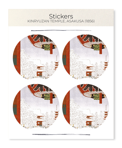 Ezen - Kinryuzan Temple, Asakusa (1856) - Sticker Set