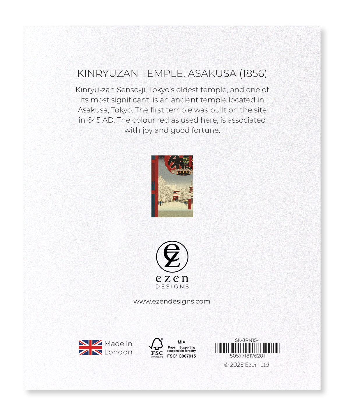 Ezen - Kinryuzan Temple, Asakusa (1856) - Sticker Set