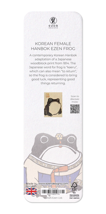 Ezen - Korean Female Hanbok Ezen Frog - Bookmark - Back
