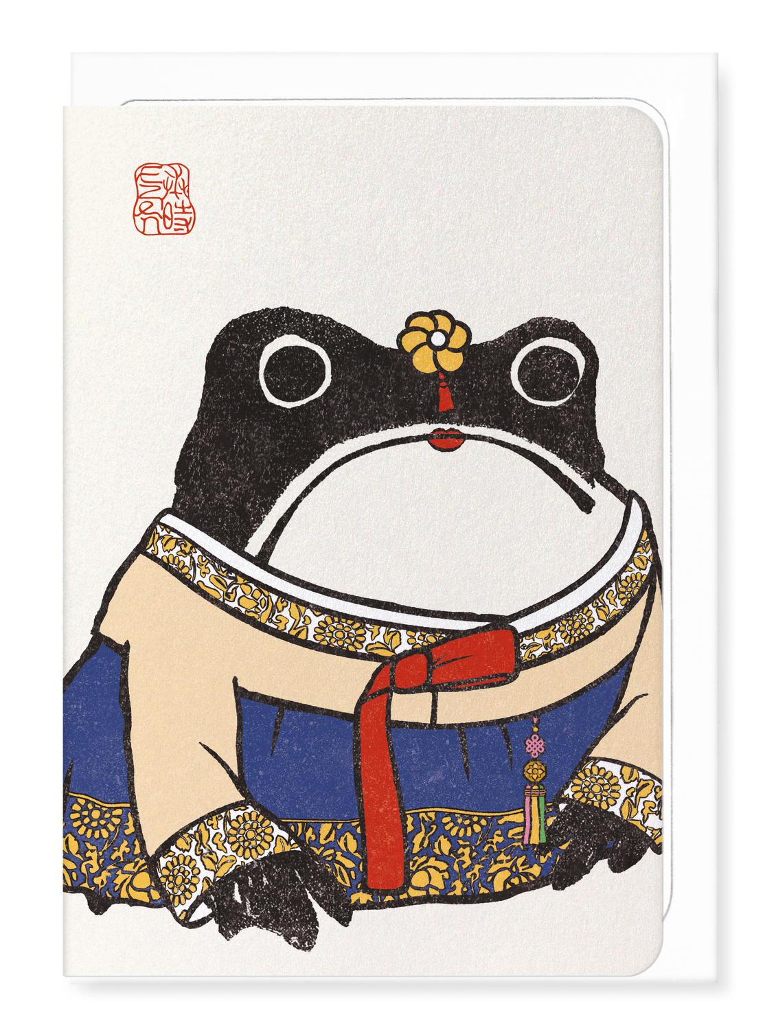 Ezen - Korean Female Hanbok Ezen Frog - Greeting Card - Front