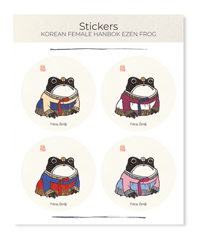 Ezen - Korean Female Hanbok Ezen Frog - Sticker Set