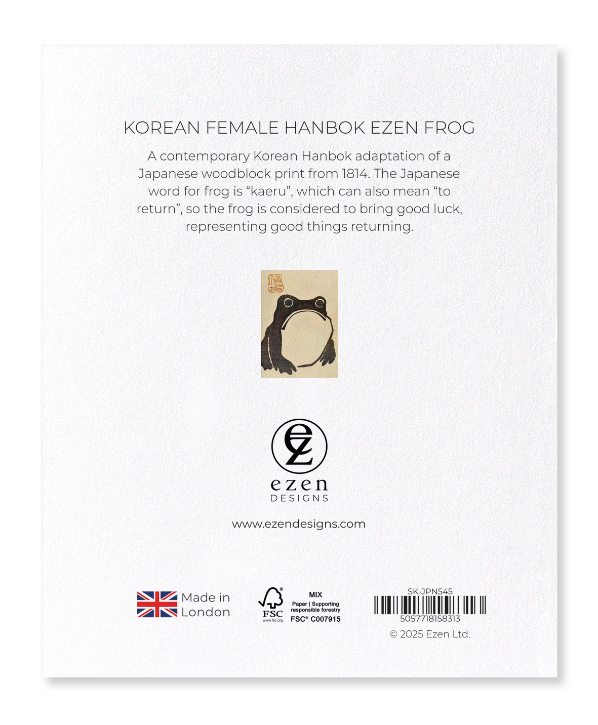 Ezen - Korean Female Hanbok Ezen Frog - Sticker Set