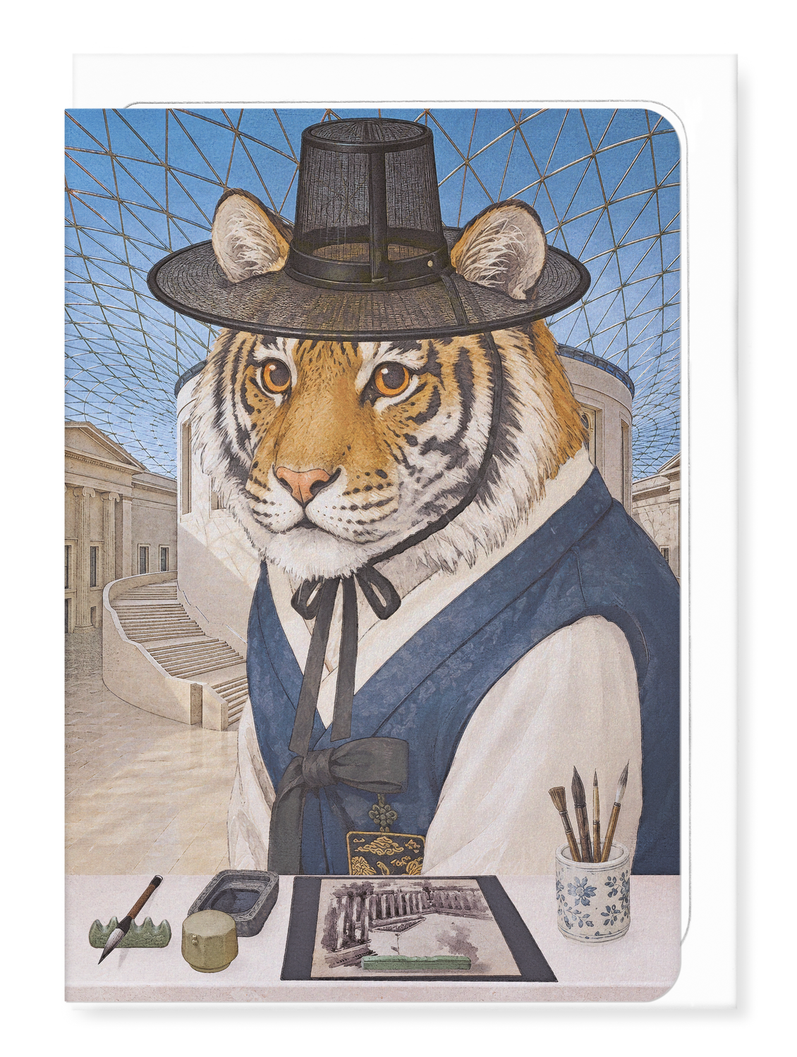 Ezen - Korean Tiger’s Visit to the Great Court - Greeting Card - Front
