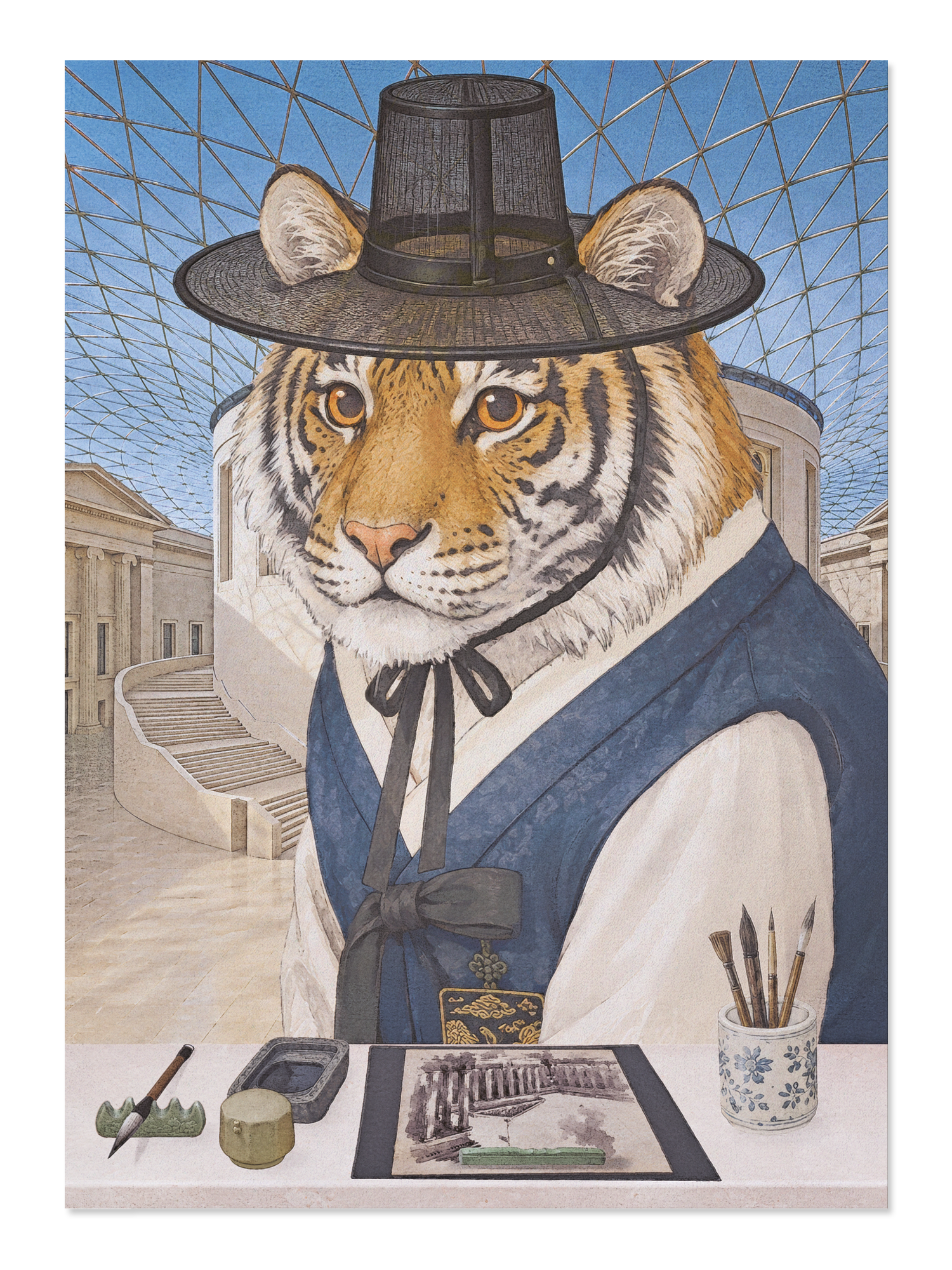 Ezen - Korean Tiger’s Visit to the Great Court - Postcard - Front
