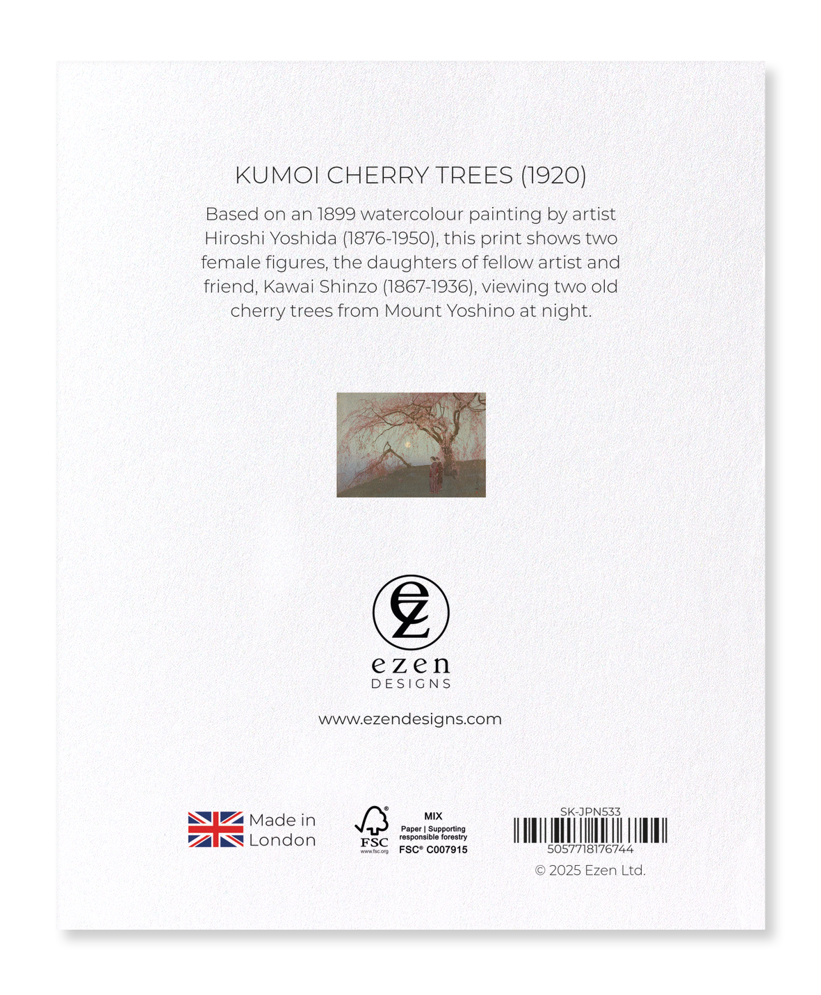 Ezen - Kumoi Cherry Trees (1920) - Sticker Set