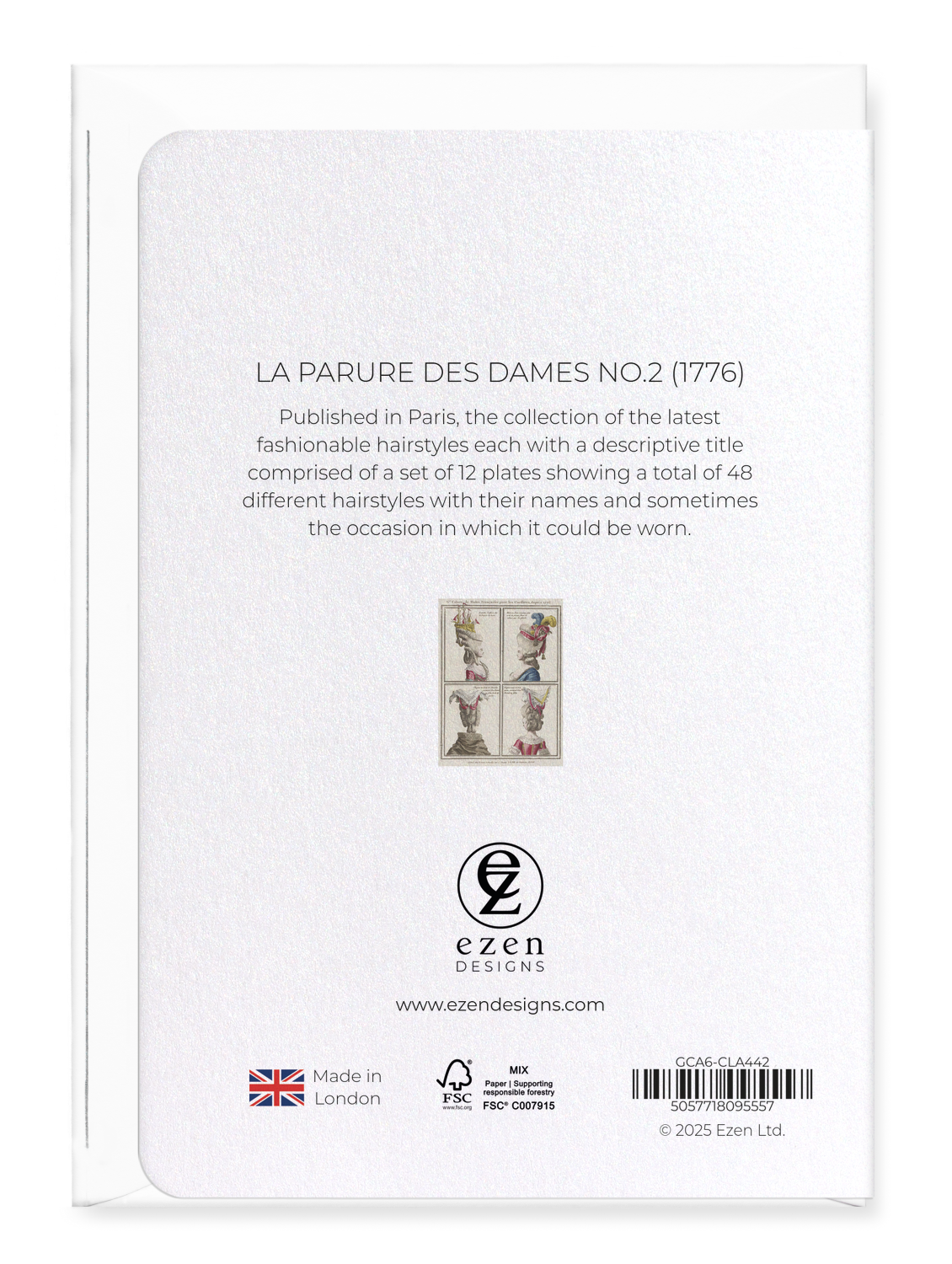 Ezen - LA PARURE DES DAMES NO.2 (1776) - Greeting Card - Back