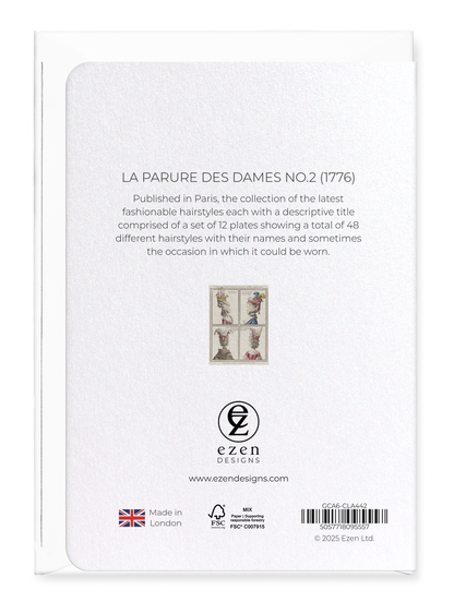 Ezen - LA PARURE DES DAMES NO.2 (1776) - Greeting Card - Back