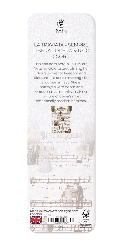Ezen - La Traviata - Sempre Libera - Opera Music Score - Bookmark - Back