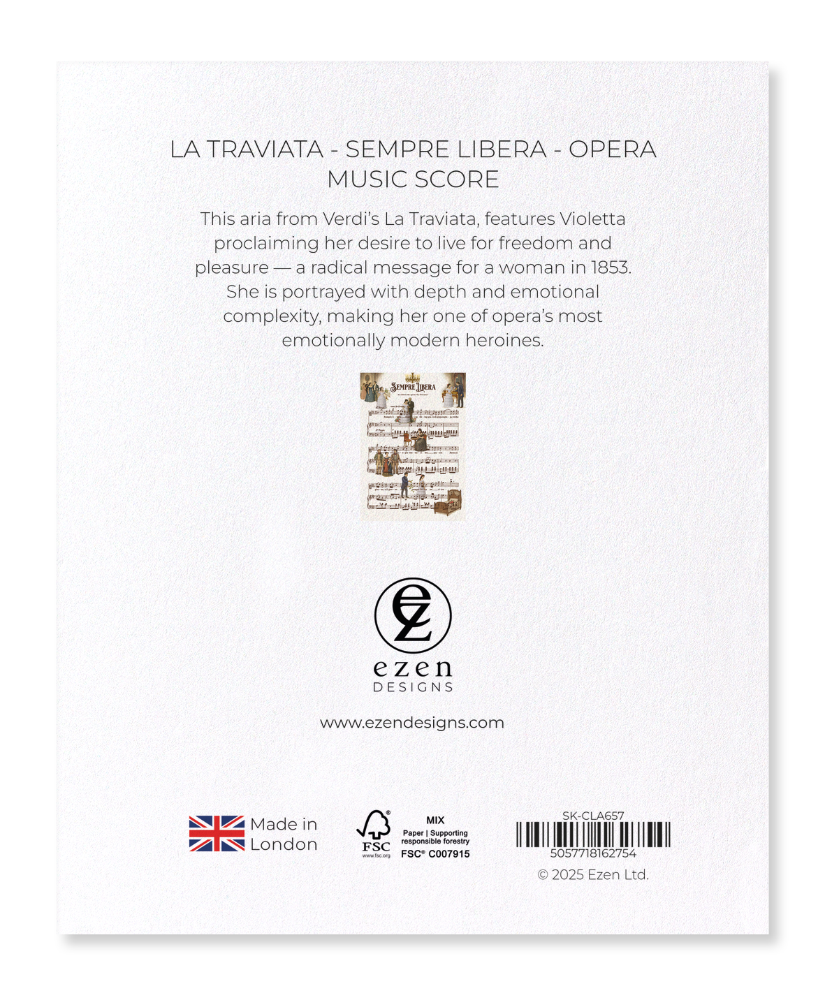 Ezen - La Traviata - Sempre Libera - Opera Music Score - Sticker Set