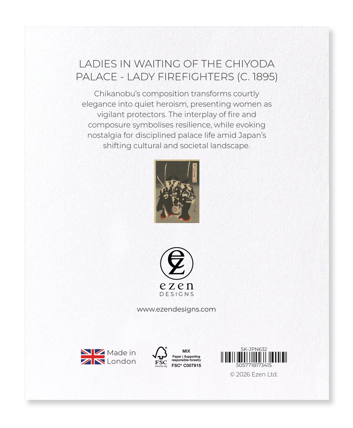 Ezen - Ladies in Waiting of the Chiyoda Palace - Lady Firefighters (c. 1895) - Sticker Set