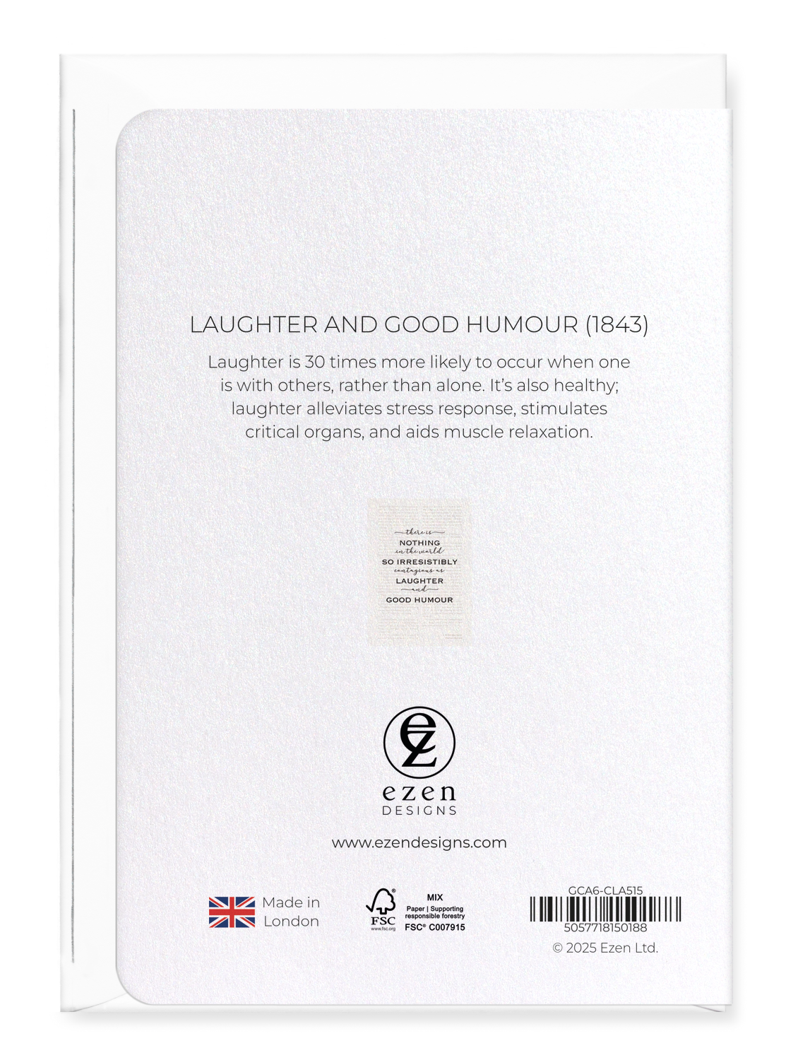 Ezen - Laughter and Good Humour (1843) - Greeting Card - Back