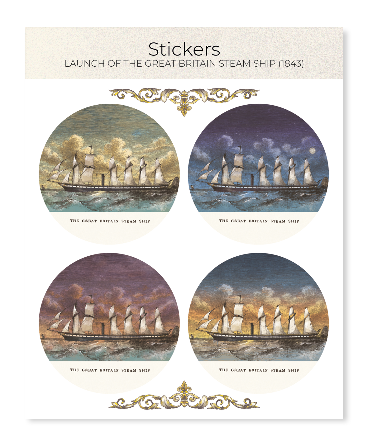 Ezen - Launch of The Great Britain Steam Ship (1843) - Sticker Set