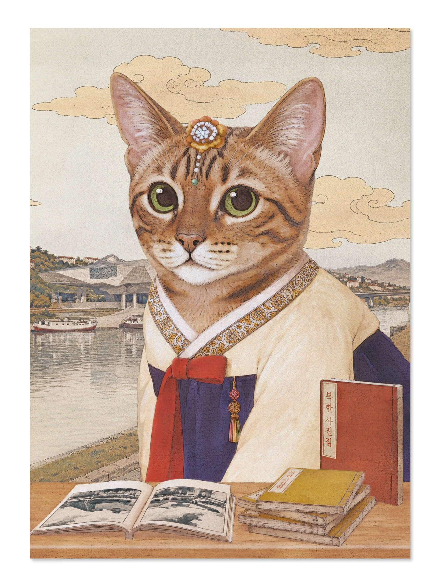 Ezen - Le chat érudit coréen à Lyon - Postcard - Front