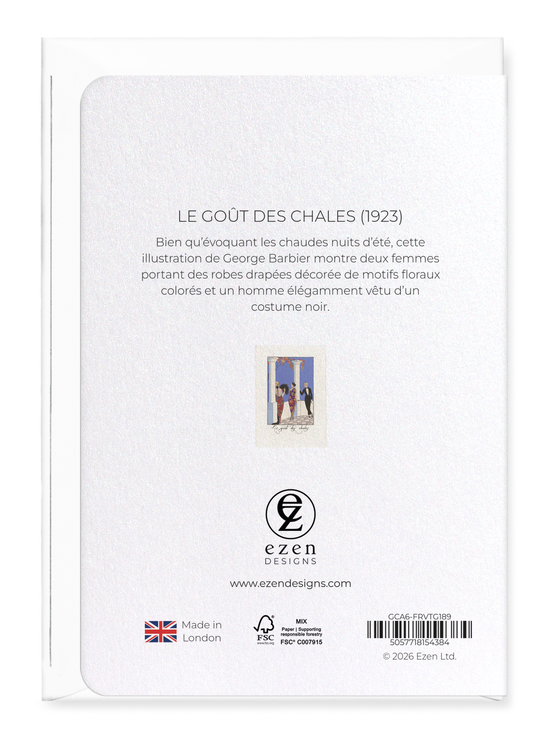 Ezen - Le Goût des Chales (1923) - Greeting Card - Back