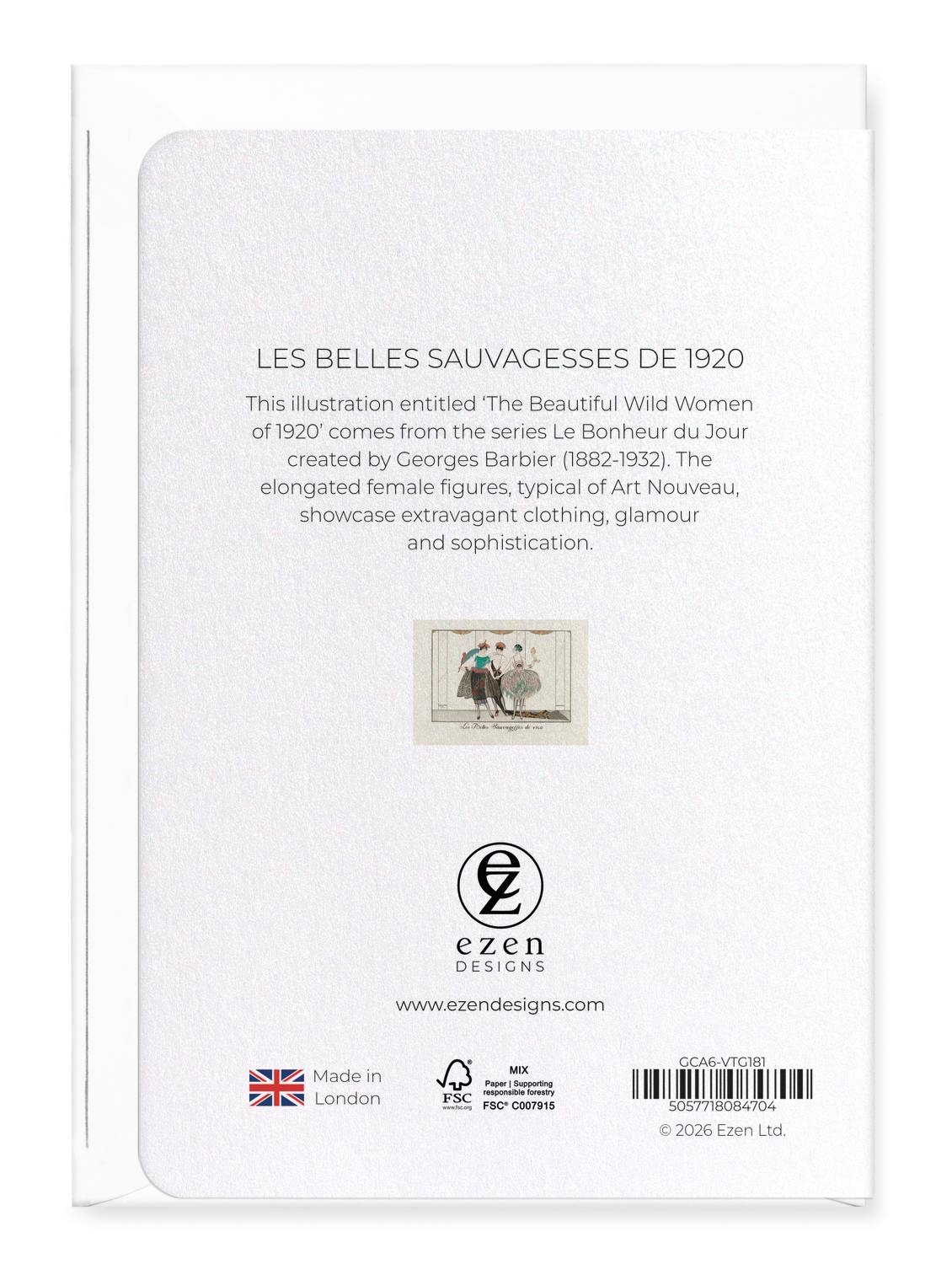 Ezen - Les Belles Sauvagesses de 1920 - Greeting Card - Back