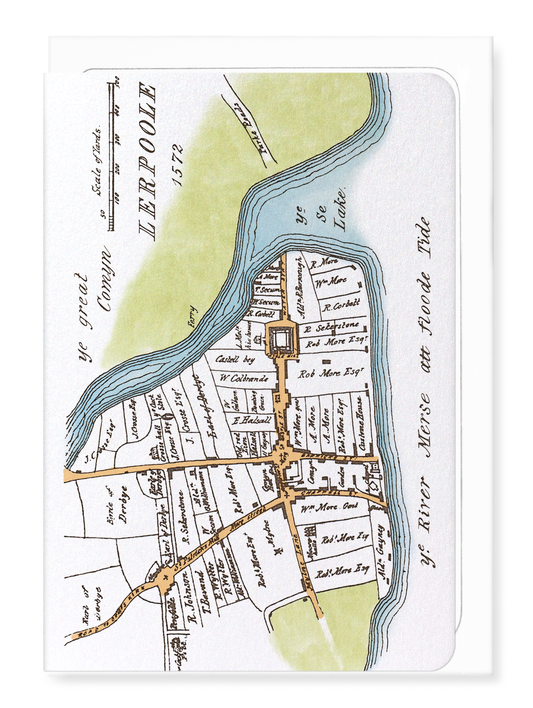 Ezen - Liverpool Map (1572) - Greeting Card - Front