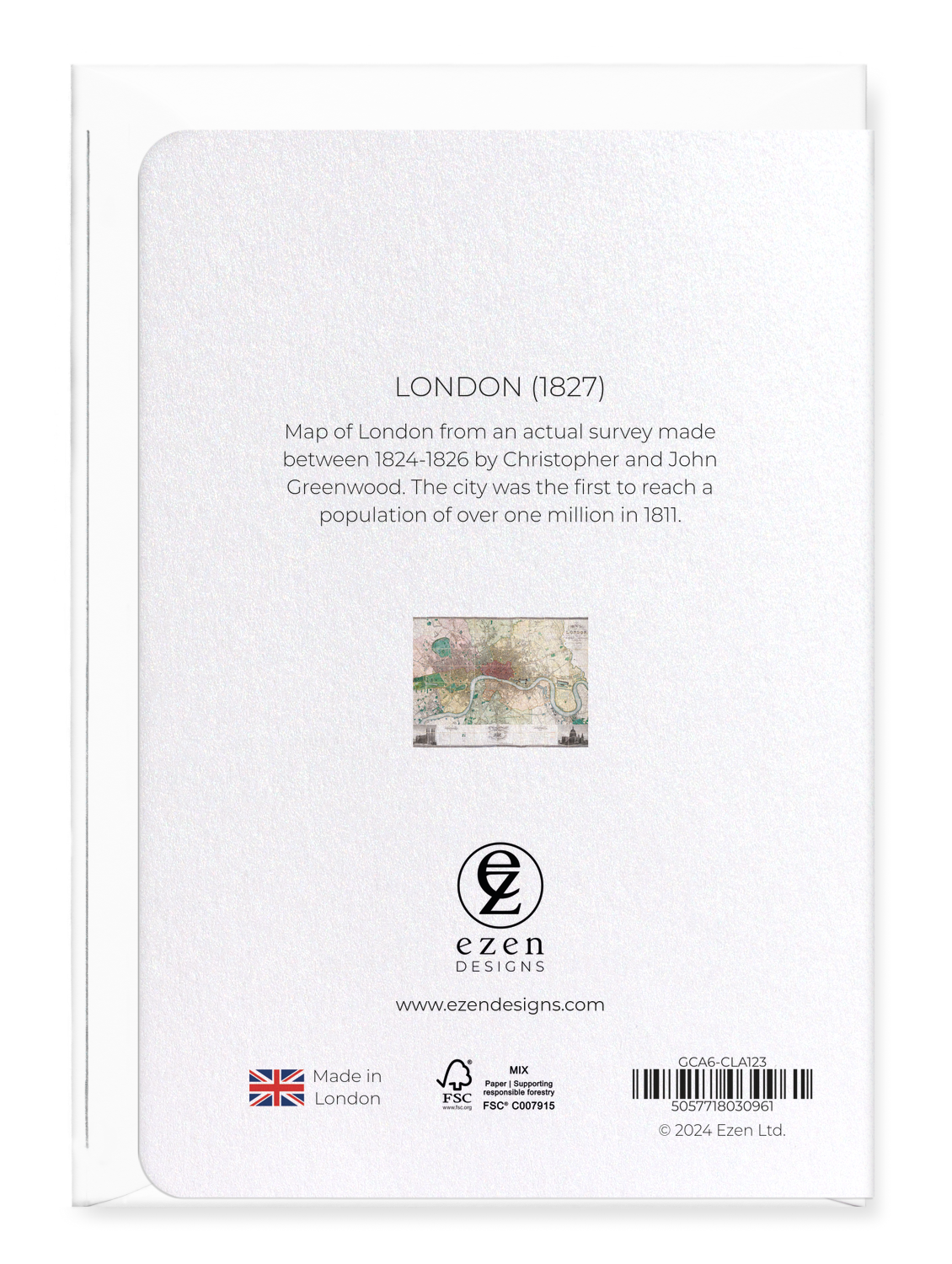 Ezen - London (1827) - Greeting Card - Back