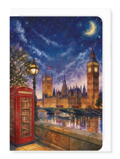 Ezen - London and River Thames Watercolour - Greeting Card - Front