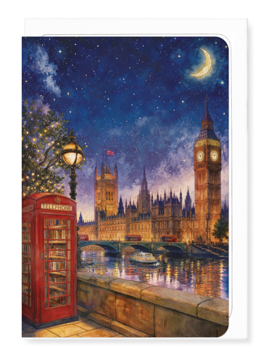 Ezen - London and River Thames Watercolour - Greeting Card - Front