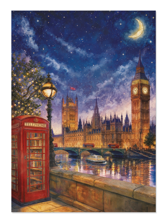Ezen - London and River Thames Watercolour - Postcard - Front