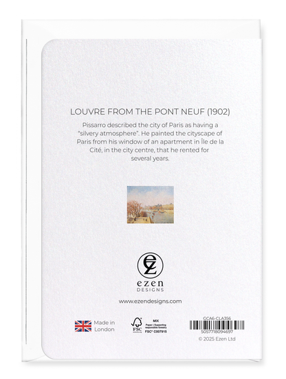 Ezen - Louvre from the Pont Neuf (1902) - Greeting Card - Back