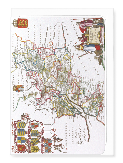 Ezen - Map of gloucestershire (1665) - Greeting Card - Front