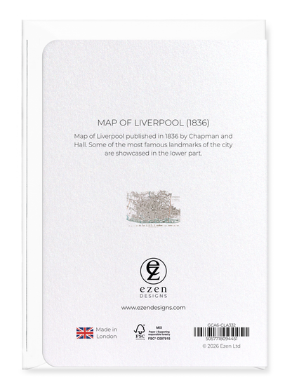 Ezen - Map of Liverpool (1836) - Greeting Card - Back