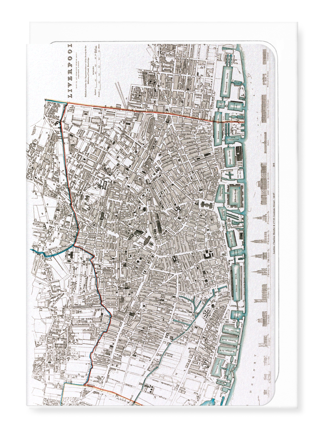 Ezen - Map of Liverpool (1836) - Greeting Card - Front