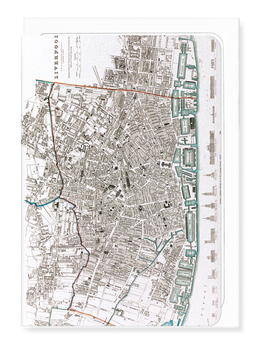 Ezen - Map of Liverpool (1836) - Greeting Card - Front