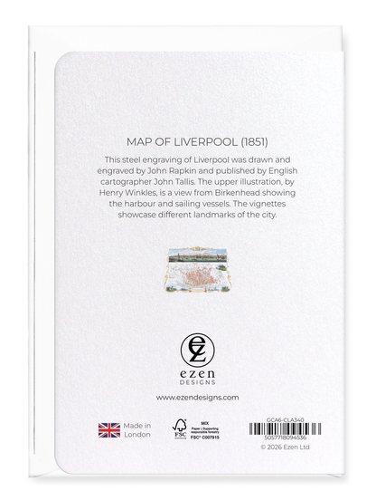 Ezen - Map of Liverpool (1851) - Greeting Card - Back
