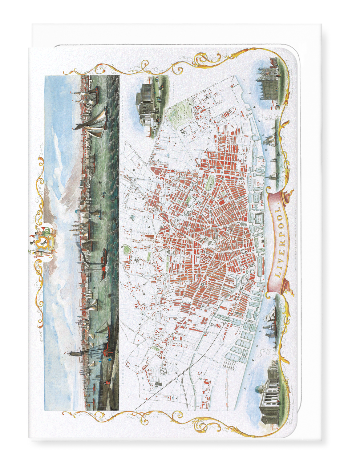 Ezen - Map of Liverpool (1851) - Greeting Card - Front