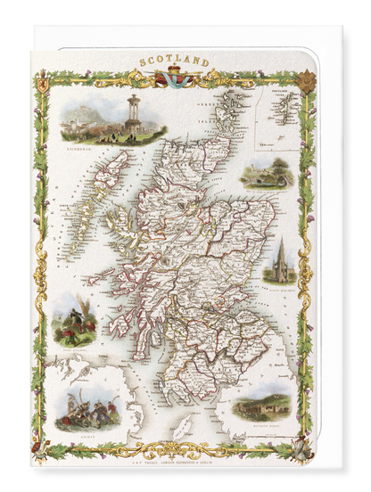 Ezen - Map of Scotland (1851) - Greeting Card - Front