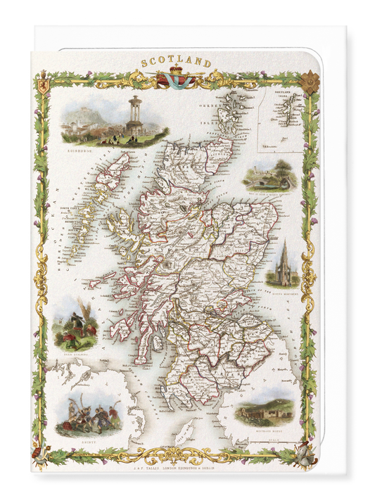 Ezen - Map of Scotland (1851) - Greeting Card - Front