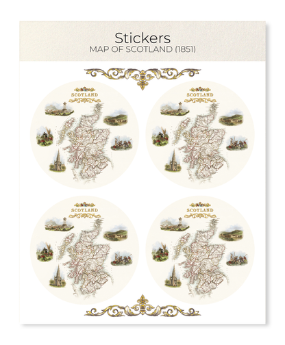 Ezen - Map of Scotland (1851) - Sticker Set