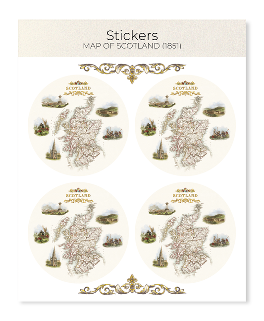 Ezen - Map of Scotland (1851) - Sticker Set