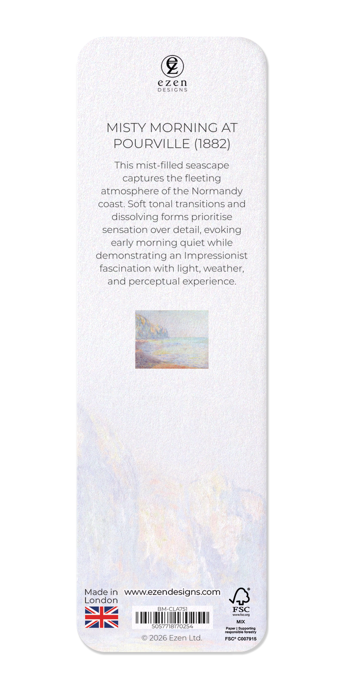 Ezen - Misty Morning at Pourville (1882) - Bookmark - Back