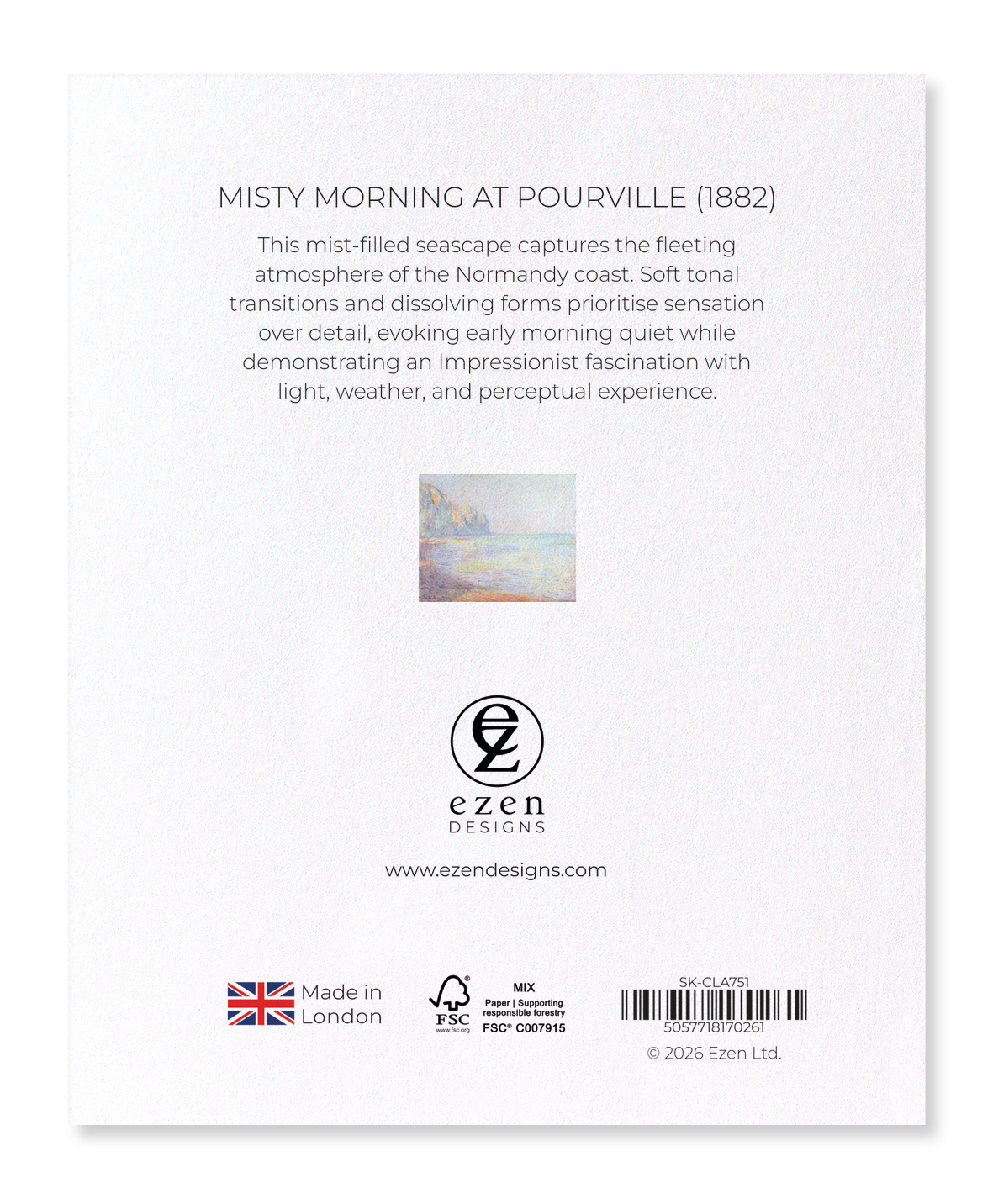 Ezen - Misty Morning at Pourville (1882) - Sticker Set