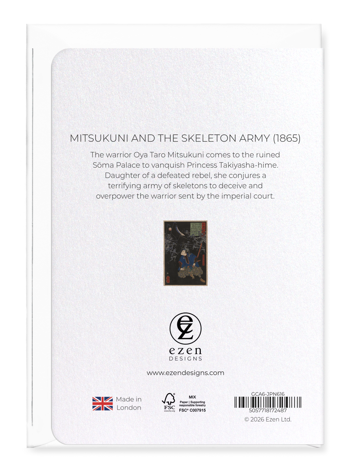 Ezen - Mitsukuni and the Skeleton Army (1865) - Greeting Card - Back