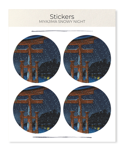 Ezen - Miyajima snowy night - Sticker Set