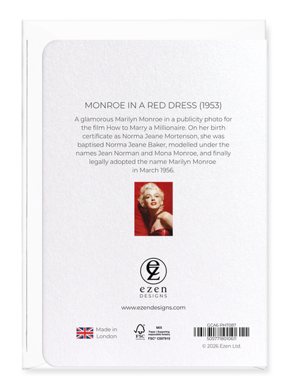 Ezen - Monroe in a red dress (1953) - Greeting Card - Back