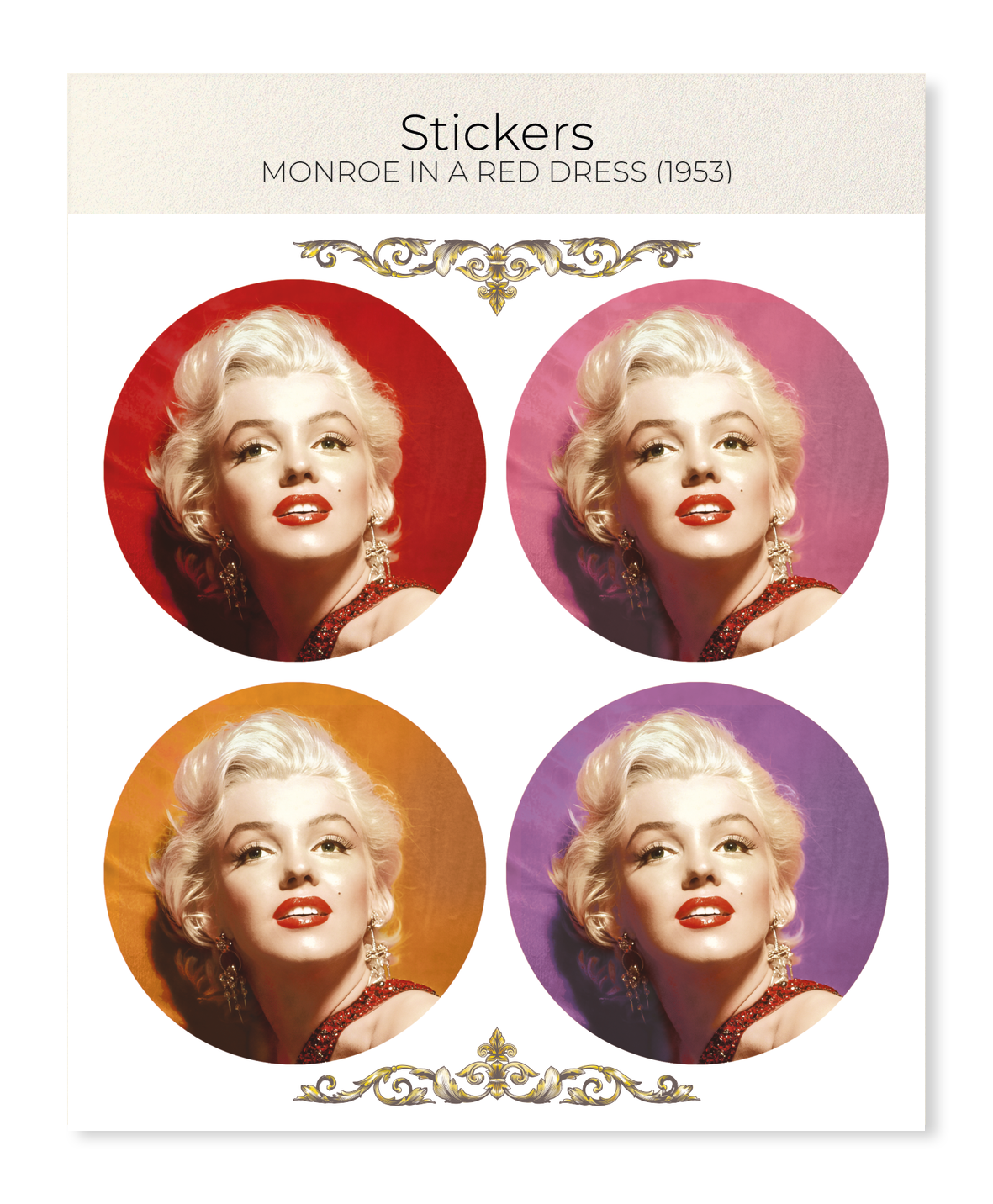 Ezen - Monroe in a red dress (1953) - Sticker Set