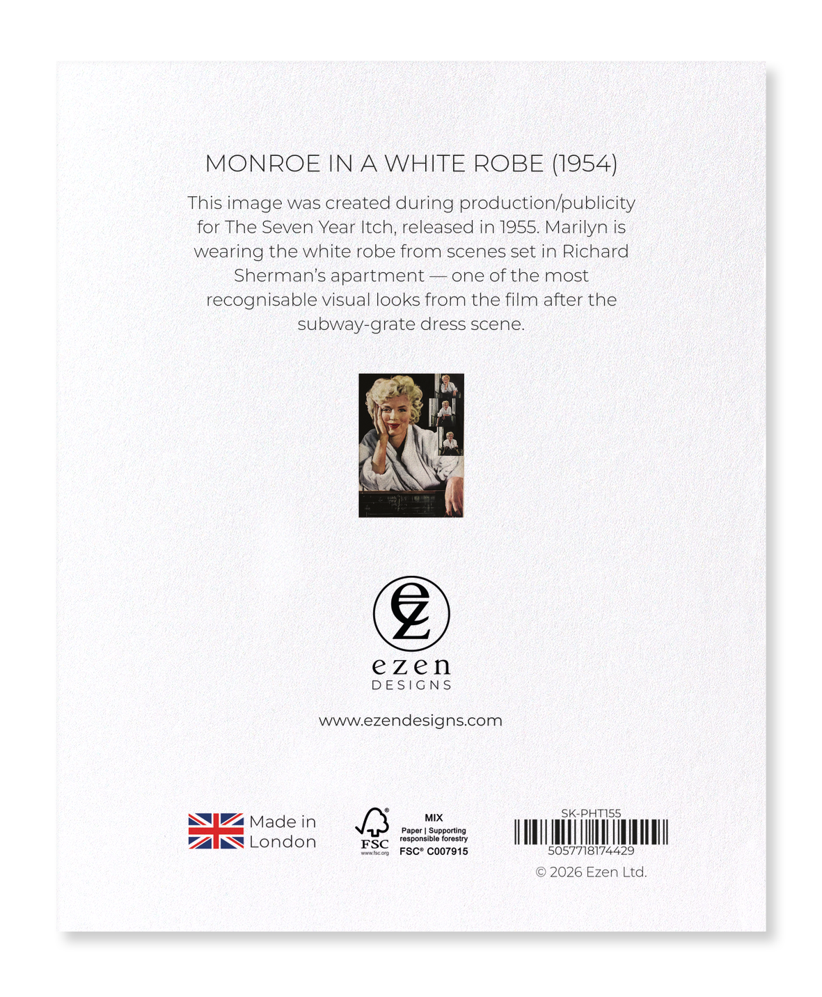 Ezen - Monroe in a white robe (1954) - Sticker Set