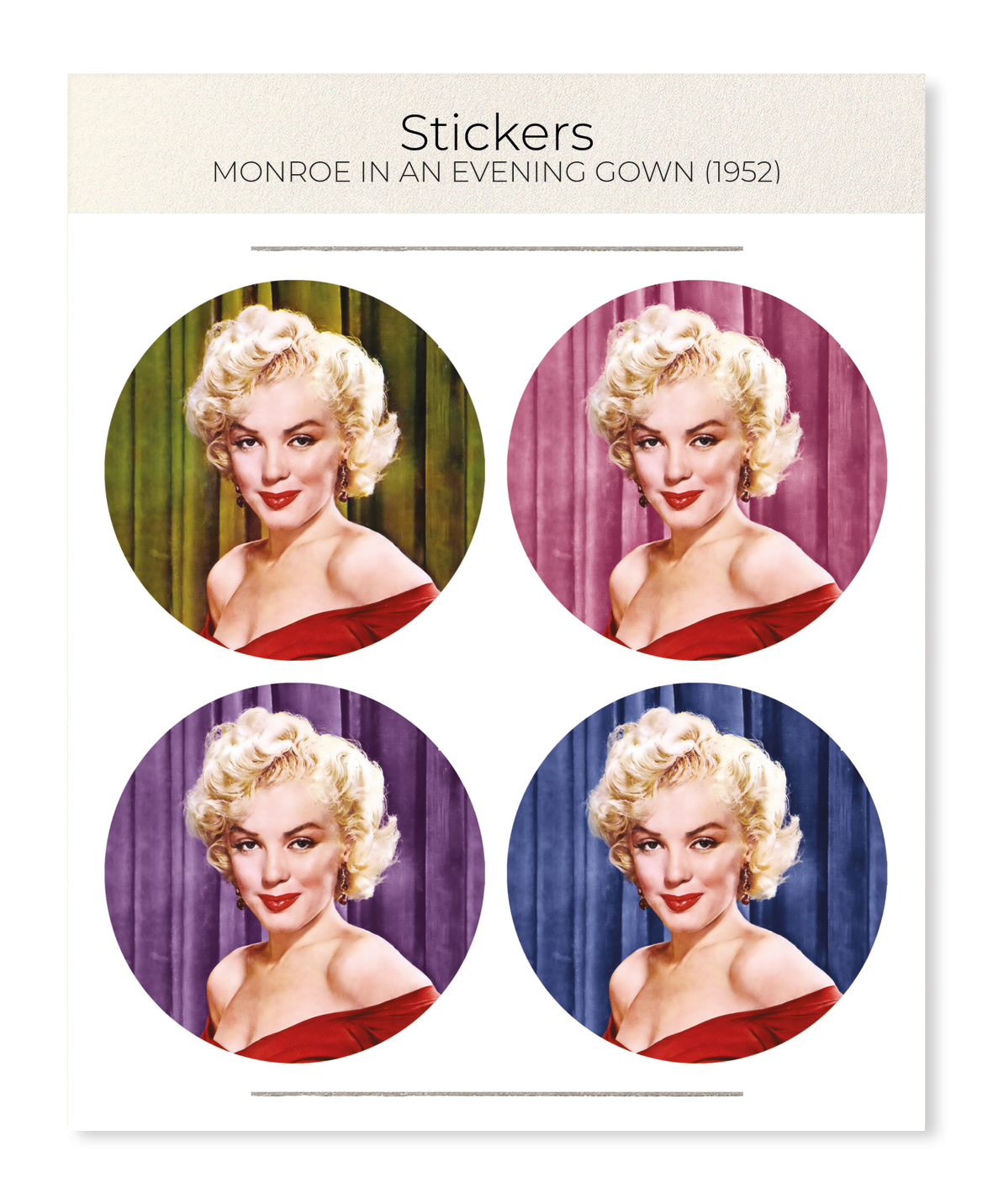 Ezen - Monroe in an evening gown (1952) - Sticker Set